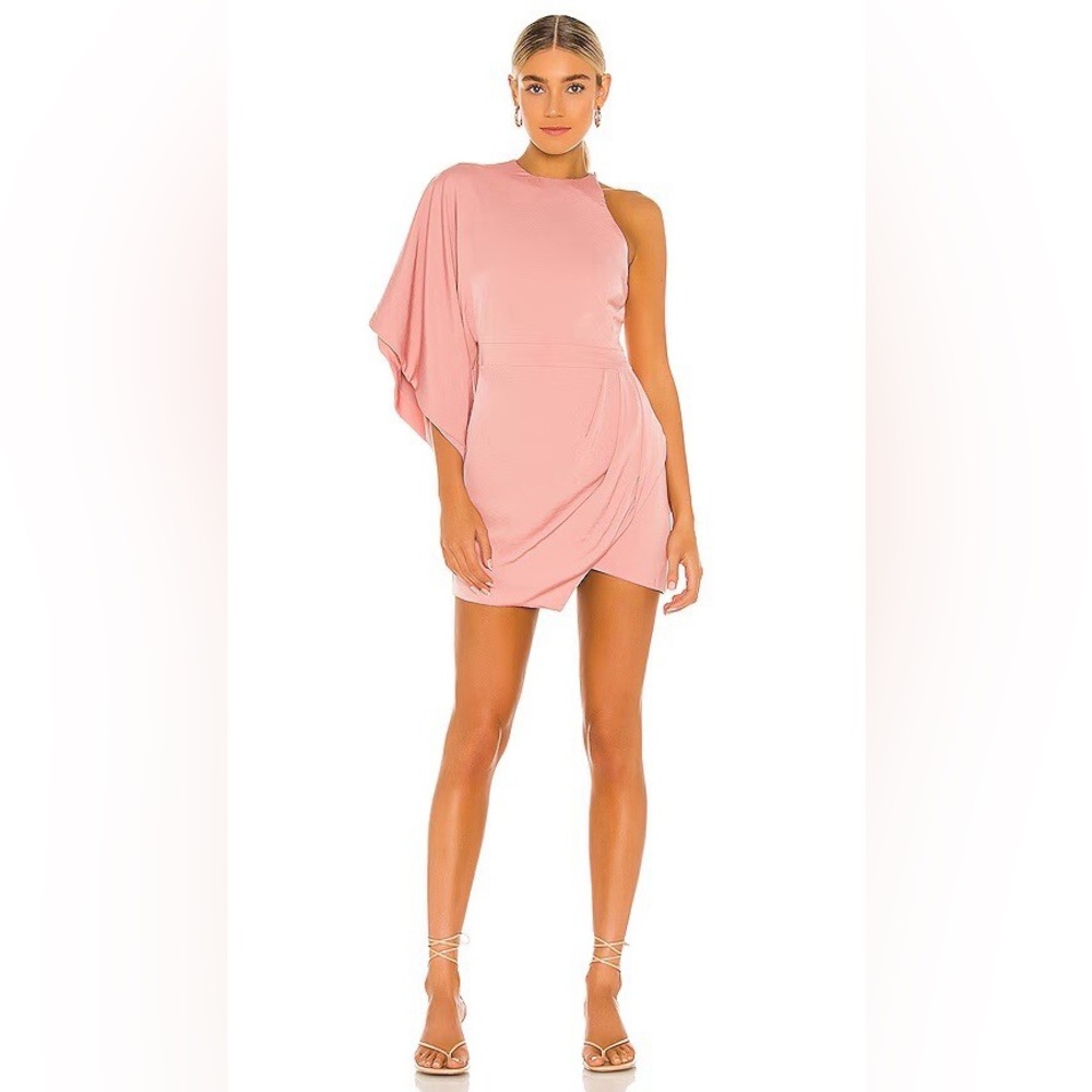Michael Costello x‎ REVOLVE Lexa One Shoulder Mini Dress in Rose Size XSmall